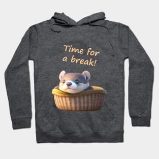 Cute Otter Baby in a basket Hoodie